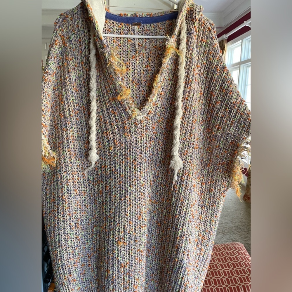 Free People Multicolor Knit Poncho Top - Picture 1 of 5